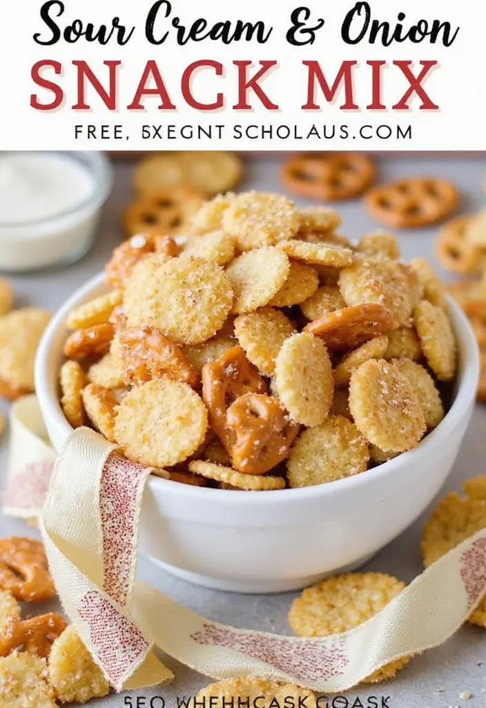25 Christmas Snack Mix Recipes and Gift Ideas for the Holidays 87 25 Christmas Snack Mix Recipes and Gift Ideas for the Holidays - 15. Sour Cream and Onion Snack Mix