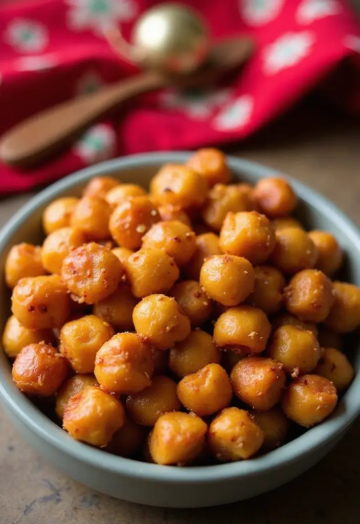 25 Christmas Snack Mix Recipes and Gift Ideas for the Holidays 125 25 Christmas Snack Mix Recipes and Gift Ideas for the Holidays - 21. Sweet and Spicy Roasted Chickpeas