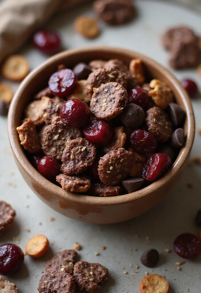 25 Christmas Snack Mix Recipes and Gift Ideas for the Holidays 146 25 Christmas Snack Mix Recipes and Gift Ideas for the Holidays - 24. Chocolate Cherry Snack Mix