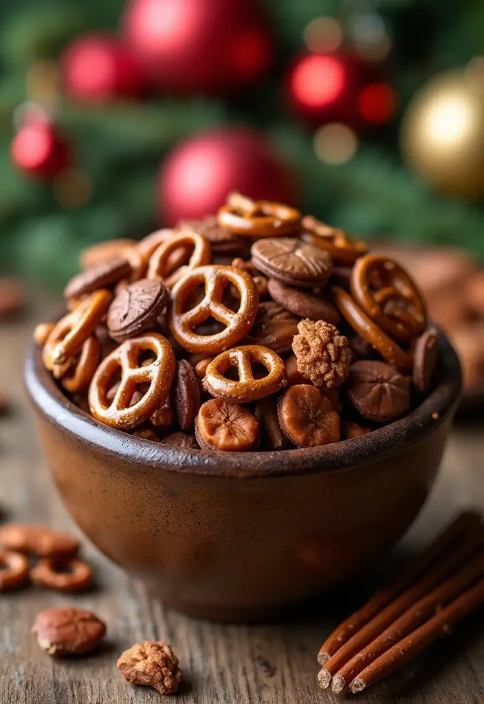 25 Christmas Snack Mix Recipes and Gift Ideas for the Holidays 153 25 Christmas Snack Mix Recipes and Gift Ideas for the Holidays - 25. Nutty Chocolate Pretzel Mix