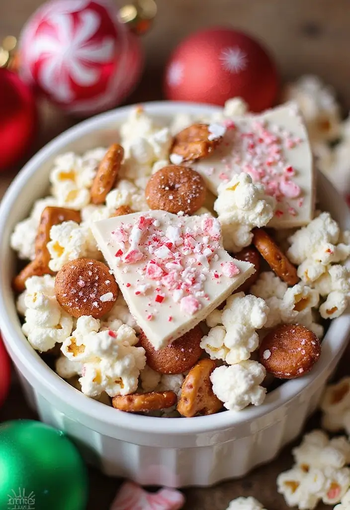 25 Christmas Snack Mix Recipes and Gift Ideas for the Holidays 34 25 Christmas Snack Mix Recipes and Gift Ideas for the Holidays - 6. Peppermint Bark Snack Mix