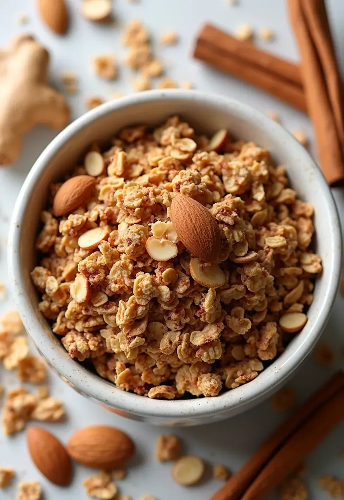 25 Christmas Snack Mix Recipes and Gift Ideas for the Holidays 53 25 Christmas Snack Mix Recipes and Gift Ideas for the Holidays - 9. Gingerbread Granola Mix