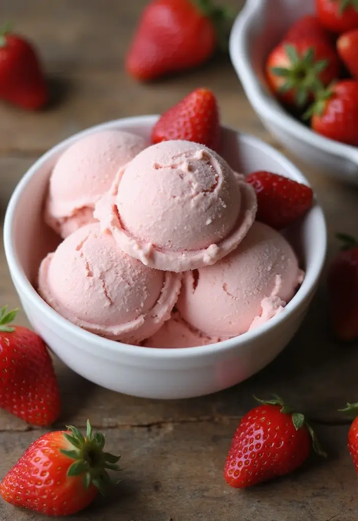 25 Easy Ice Cream Snack Recipes for Cool Desserts 62 25 Easy Ice Cream Snack Recipes for Cool Desserts - 10. No-Churn Strawberry Ice Cream
