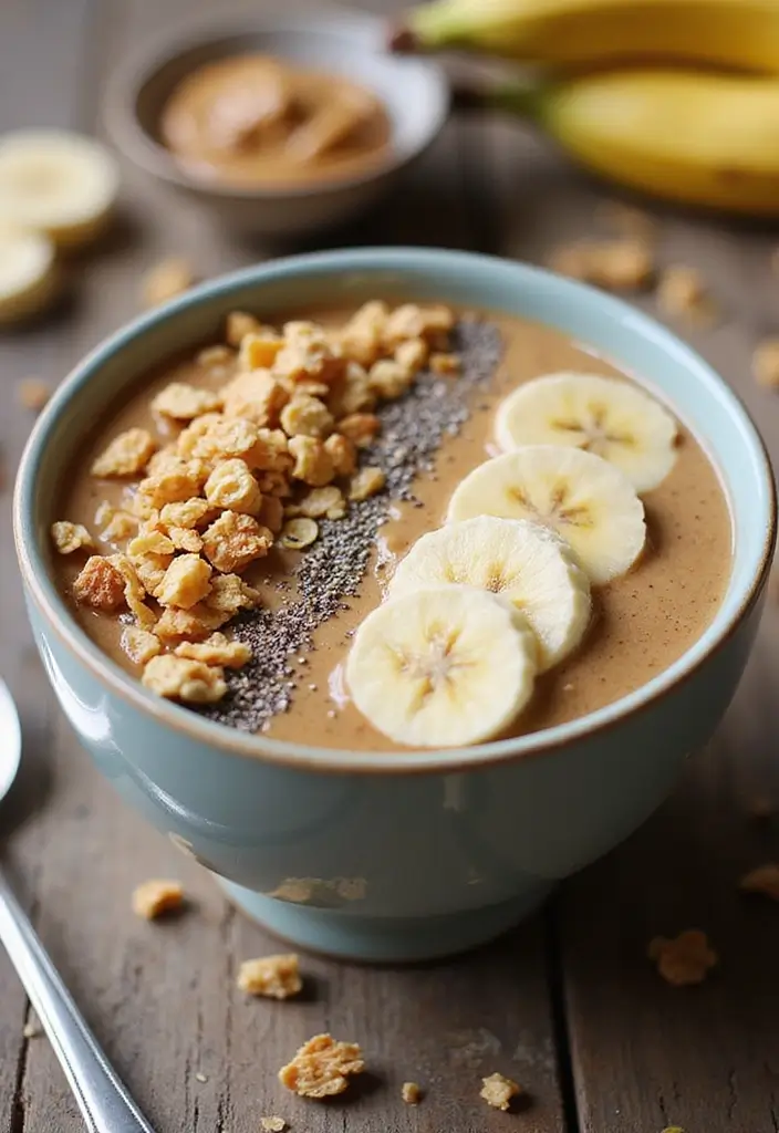 25 Easy Ice Cream Snack Recipes for Cool Desserts 83 25 Easy Ice Cream Snack Recipes for Cool Desserts - 13. Peanut Butter Banana Smoothie Bowl