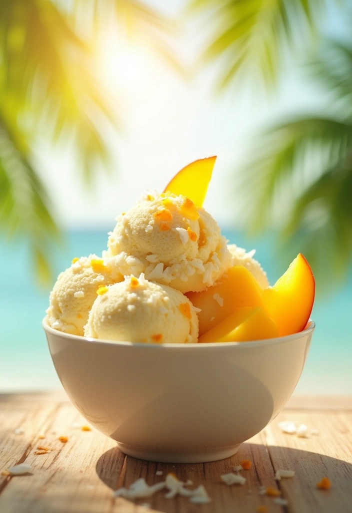 25 Easy Ice Cream Snack Recipes for Cool Desserts 97 25 Easy Ice Cream Snack Recipes for Cool Desserts - 15. Mango Coconut Ice Cream