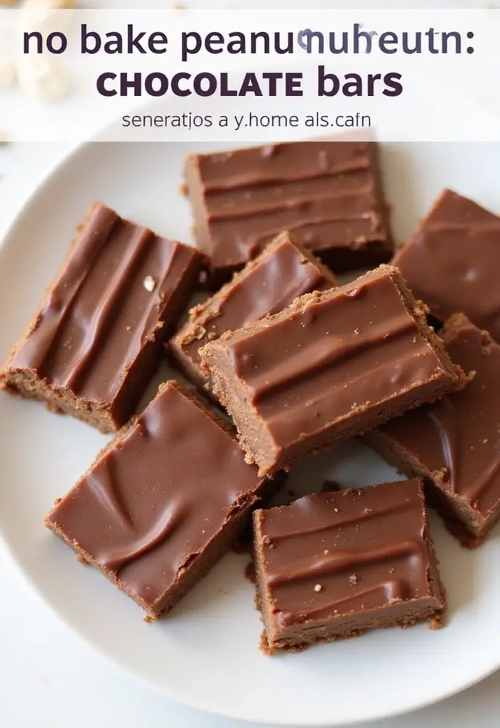 25 Easy Snack Recipes No Bake with Only 3 Ingredients 65 25 Easy Snack Recipes No Bake with Only 3 Ingredients - 11. No-Bake Peanut Butter Chocolate Bars