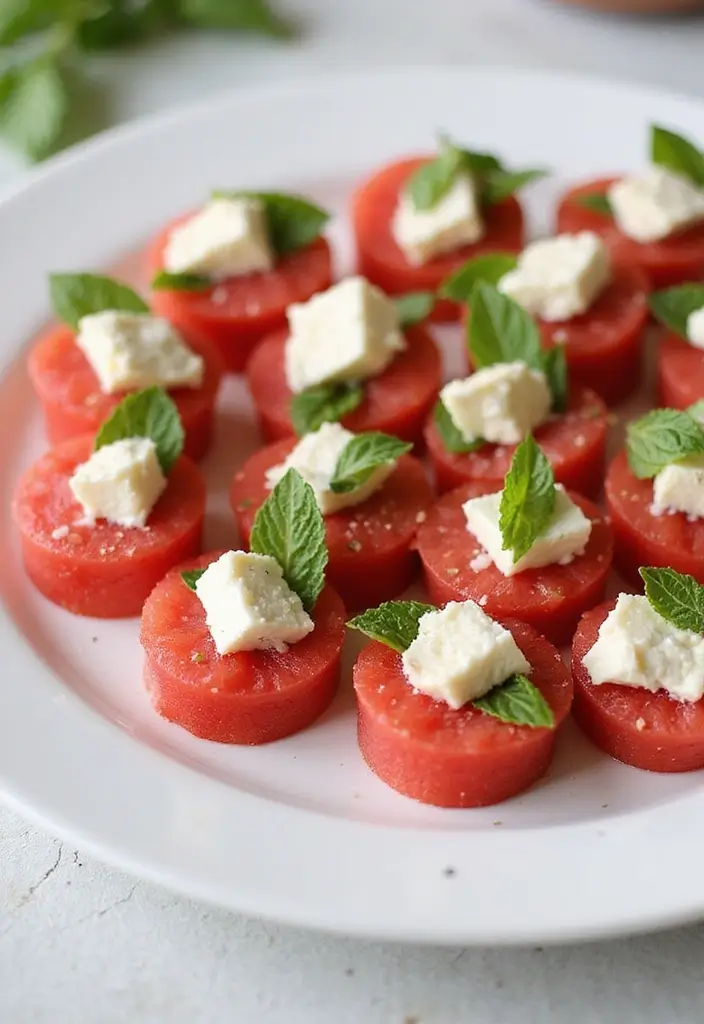 25 Easy Snack Recipes No Bake with Only 3 Ingredients 126 25 Easy Snack Recipes No Bake with Only 3 Ingredients - 20. Watermelon Feta Bites