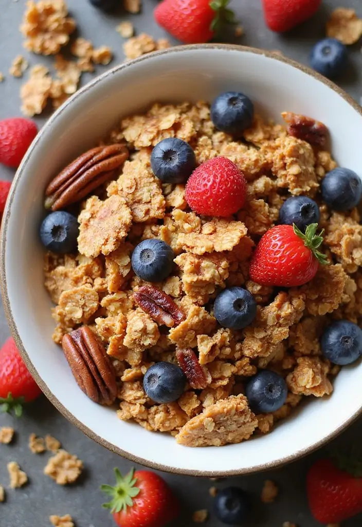 25 Easy Snack Recipes No Bake with Only 3 Ingredients 159 25 Easy Snack Recipes No Bake with Only 3 Ingredients - 25. Maple Pecan Granola