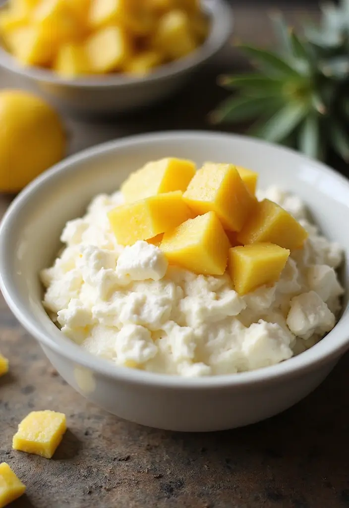 25 Easy Snack Recipes with Few Ingredients for Busy Schedules 121 25 Easy Snack Recipes with Few Ingredients for Busy Schedules - 19. Cottage Cheese with Pineapple