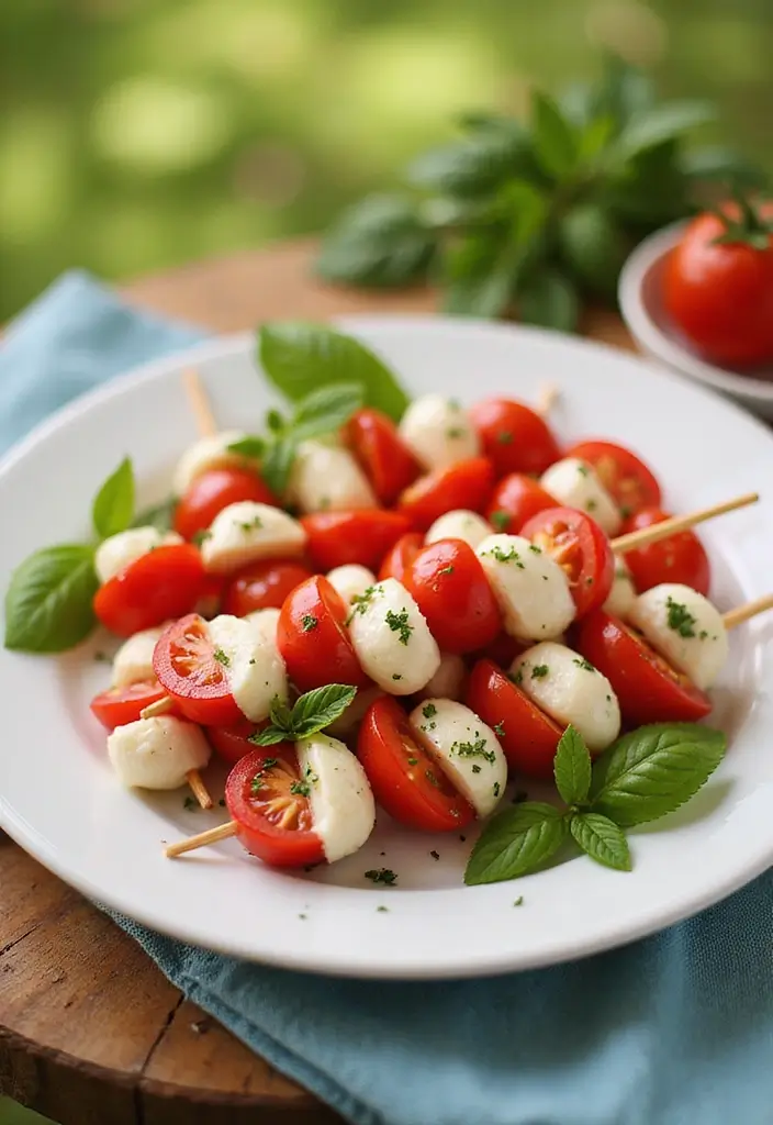 25 Easy Snack Recipes with Few Ingredients for Busy Schedules 128 25 Easy Snack Recipes with Few Ingredients for Busy Schedules - 20. Cherry Tomato and Mozzarella Skewers