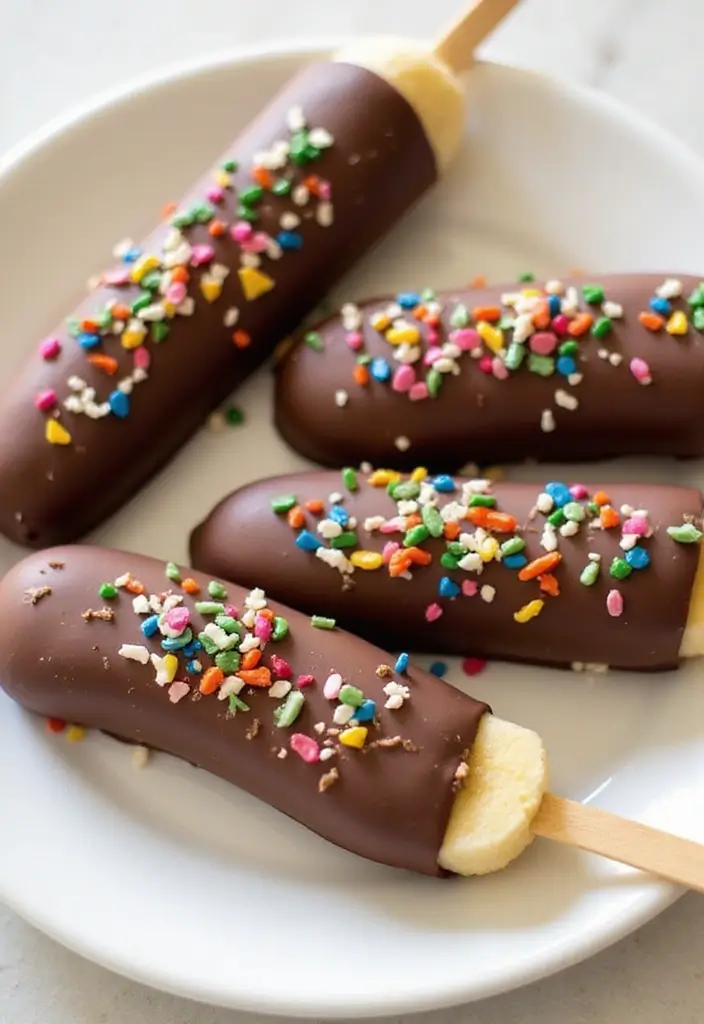 25 Fun Snack Recipes for Kids That Spark Creativity - 21. Chocolate Banana Pops