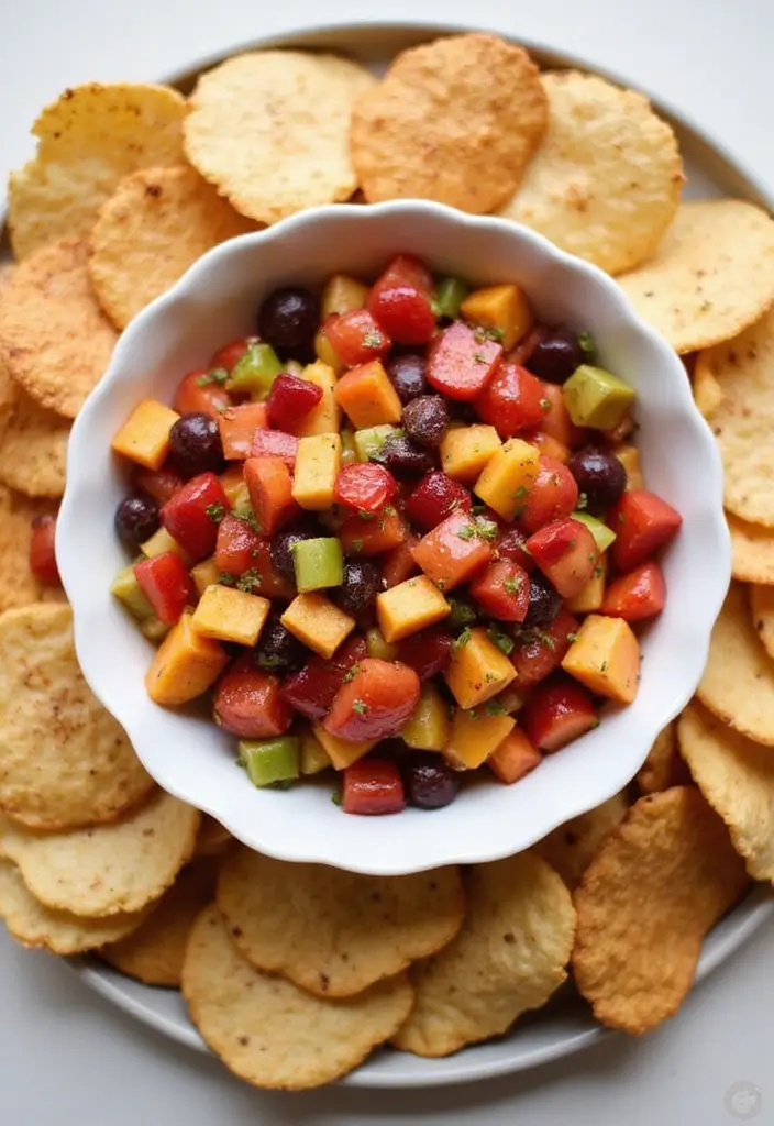 25 Fun Snack Recipes for Kids That Spark Creativity - 23. Fruit Salsa with Cinnamon Chips
