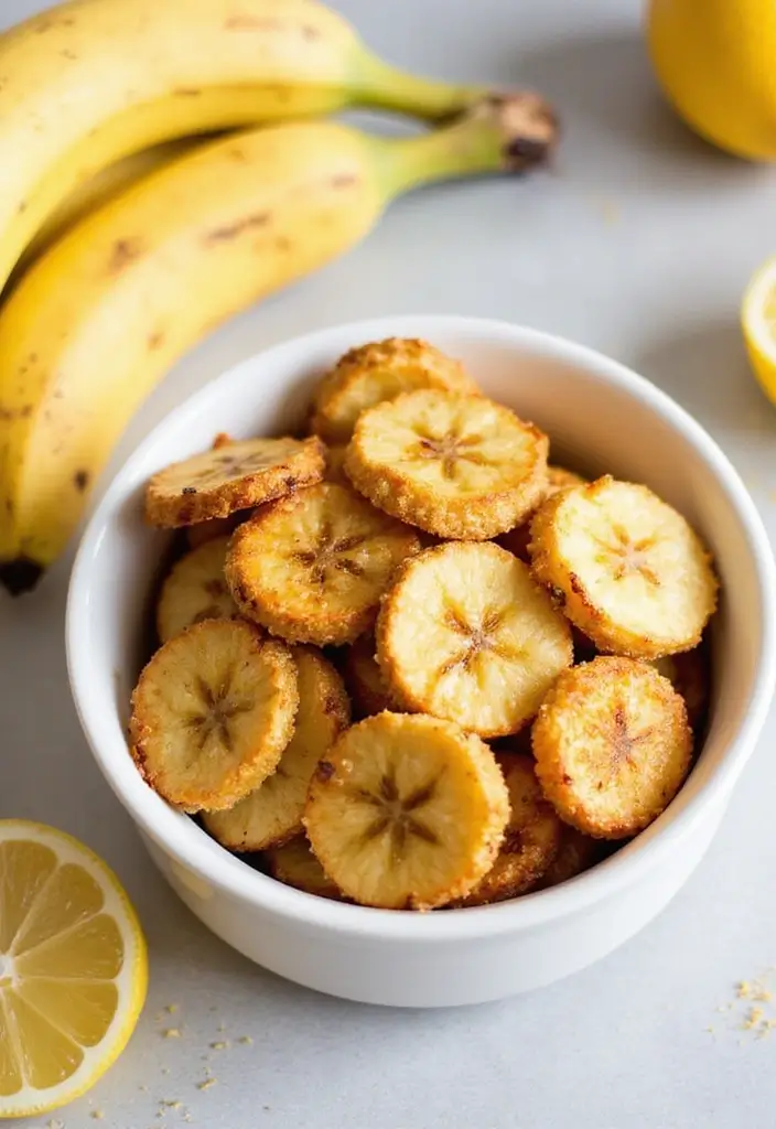25 Healthy Air Fryer Snack Recipes That Are Quick and Crispy - 12. Air Fryer Banana Chips