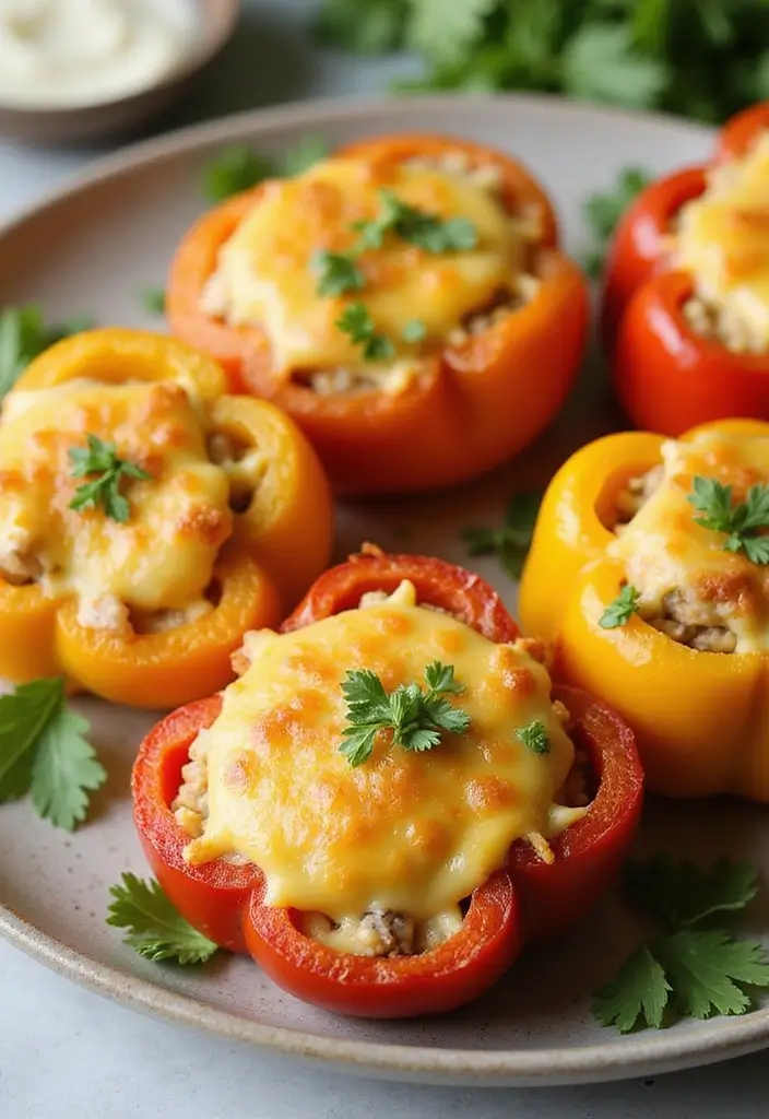 25 Healthy Air Fryer Snack Recipes That Are Quick and Crispy - 14. Air Fryer Cheese-Stuffed Peppers