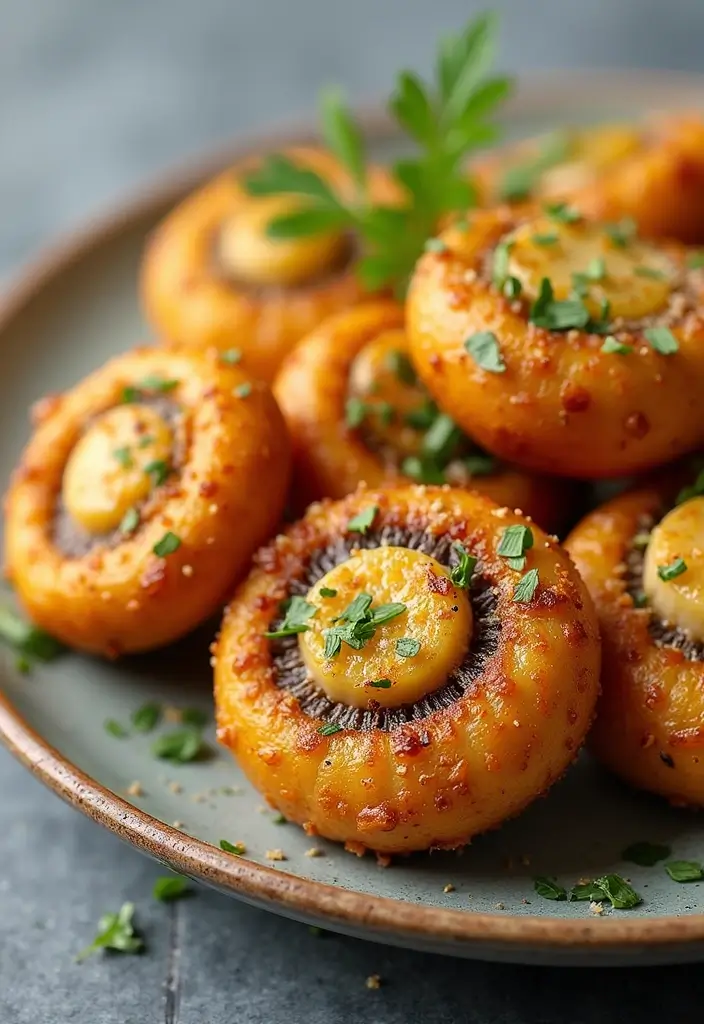 25 Healthy Air Fryer Snack Recipes That Are Quick and Crispy - 20. Air Fryer Garlic Parmesan Mushrooms