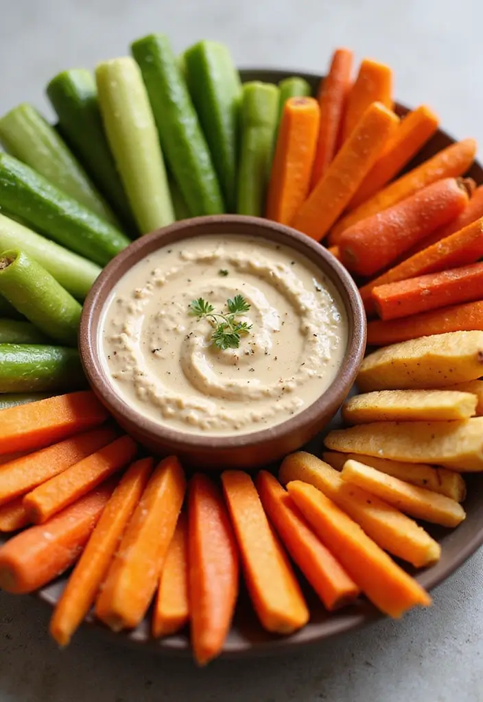 25 Healthy Snack Recipes Easy and Delicious 139 25 Healthy Snack Recipes Easy and Delicious - 21. Carrot Sticks with Tahini Dip