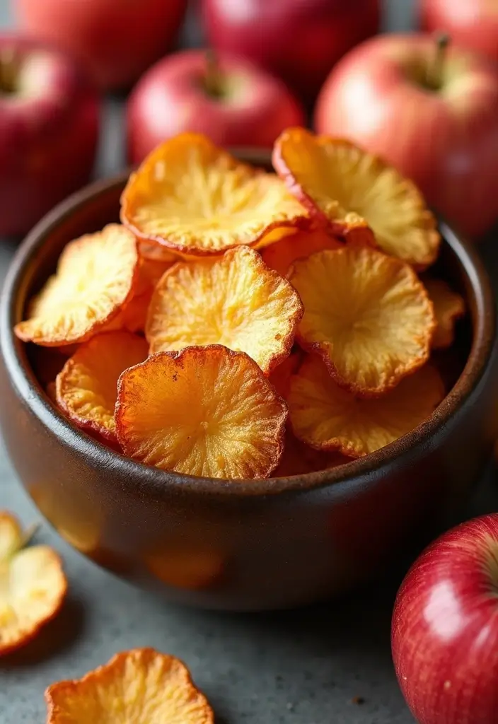 25 Healthy Snack Recipes Easy and Delicious 146 25 Healthy Snack Recipes Easy and Delicious - 22. Baked Apple Chips