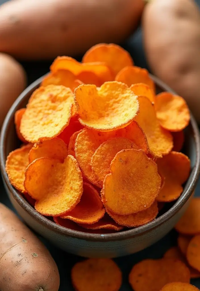 25 Healthy Snack Recipes Easy and Delicious 22 25 Healthy Snack Recipes Easy and Delicious - 4. Sweet Potato Chips