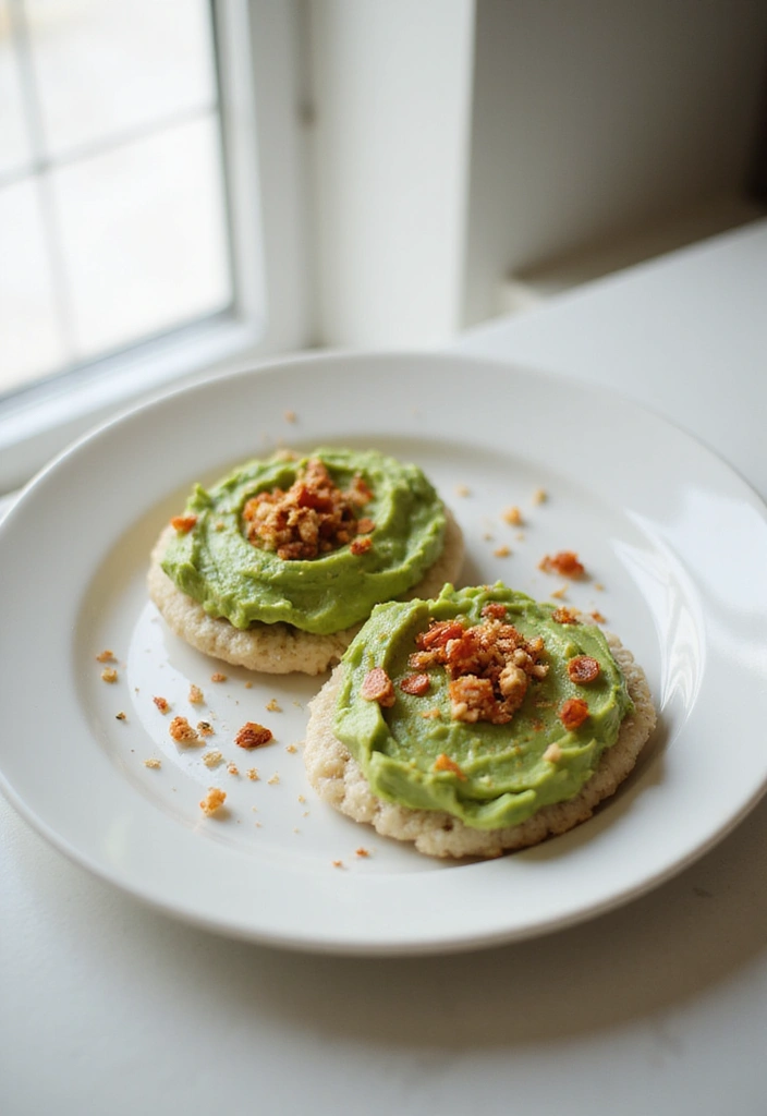 25 High Protein Vegetarian Snack Recipes for Energy Boost - 13. Smashed Avocado on Rice Cakes