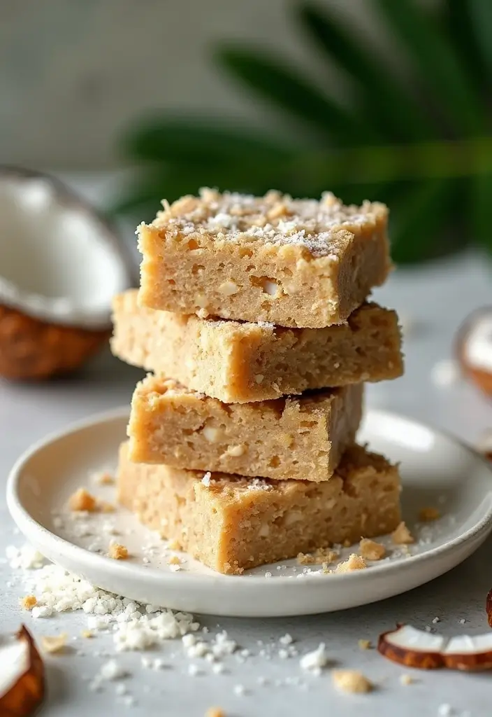 25 High Protein Vegetarian Snack Recipes for Energy Boost - 14. Coconut Protein Bars