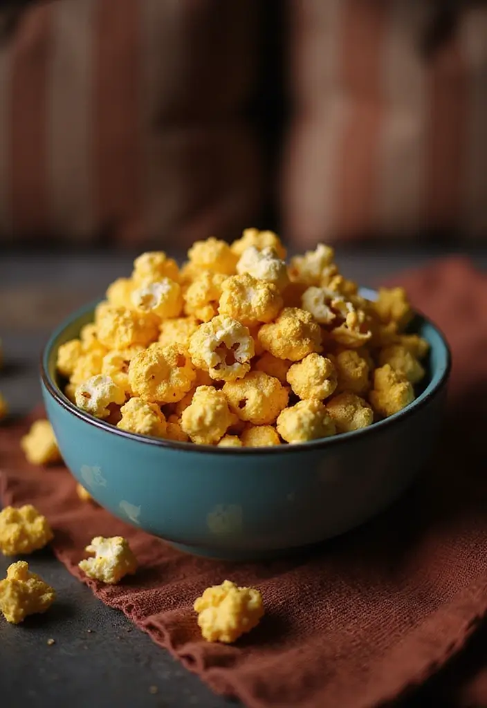 25 High Protein Vegetarian Snack Recipes for Energy Boost - 17. Curry Spiced Popcorn