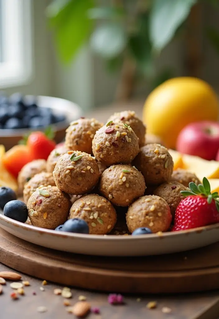25 High Protein Vegetarian Snack Recipes for Energy Boost - 2. Almond Butter Energy Balls