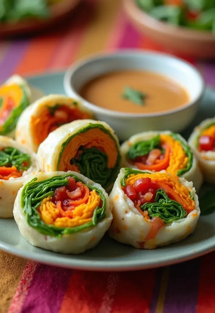 25 High Protein Vegetarian Snack Recipes for Energy Boost - 20. Protein-Packed Veggie Rolls