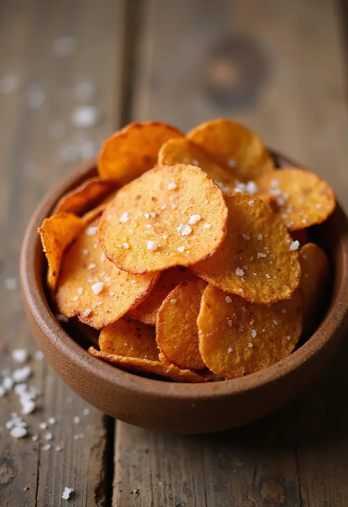 25 High Protein Vegetarian Snack Recipes for Energy Boost - 22. Sweet Potato Chips