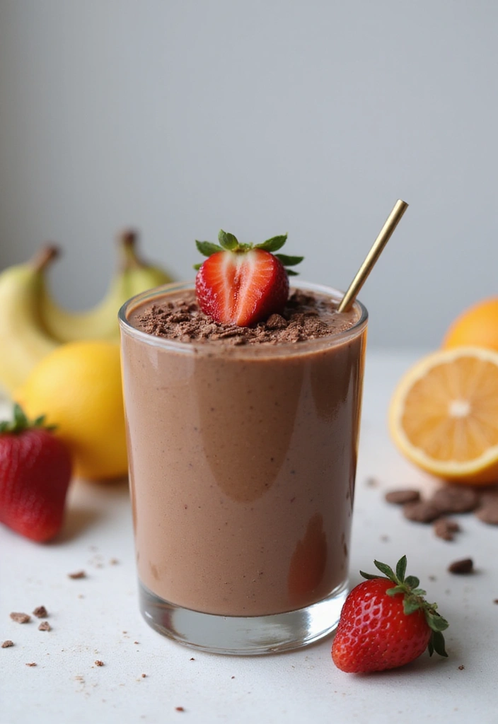 25 High Protein Vegetarian Snack Recipes for Energy Boost - 25. Chocolate Protein Smoothie