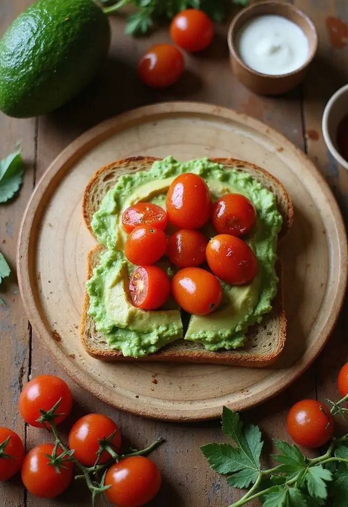 25 Late Night Snack Recipes That Are Quick and Comforting - 1. Avocado Toast with Cherry Tomatoes