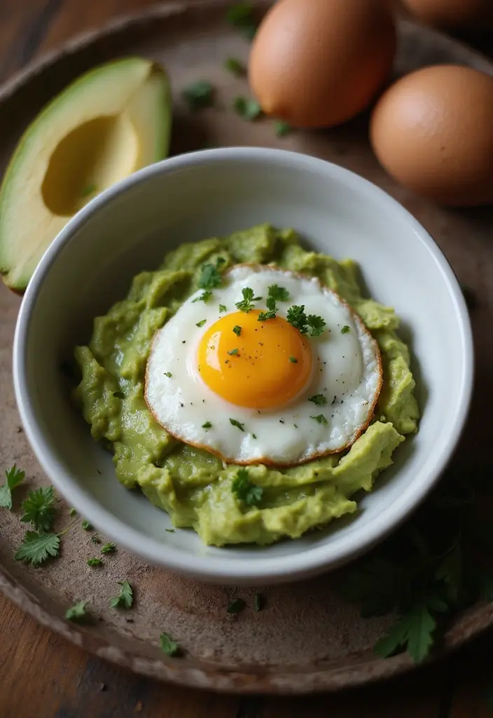 25 Late Night Snack Recipes That Are Quick and Comforting - 11. Egg and Avocado Breakfast Bowl