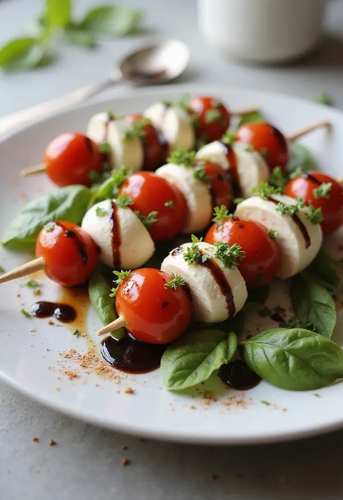 25 Late Night Snack Recipes That Are Quick and Comforting - 13. Caprese Skewers