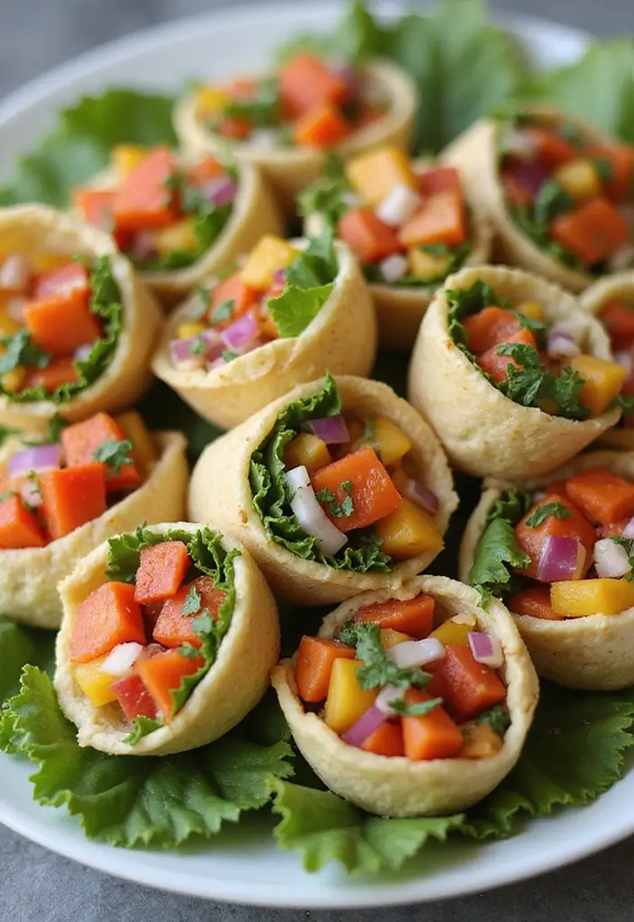 25 Late Night Snack Recipes That Are Quick and Comforting - 18. Mini Veggie Wraps