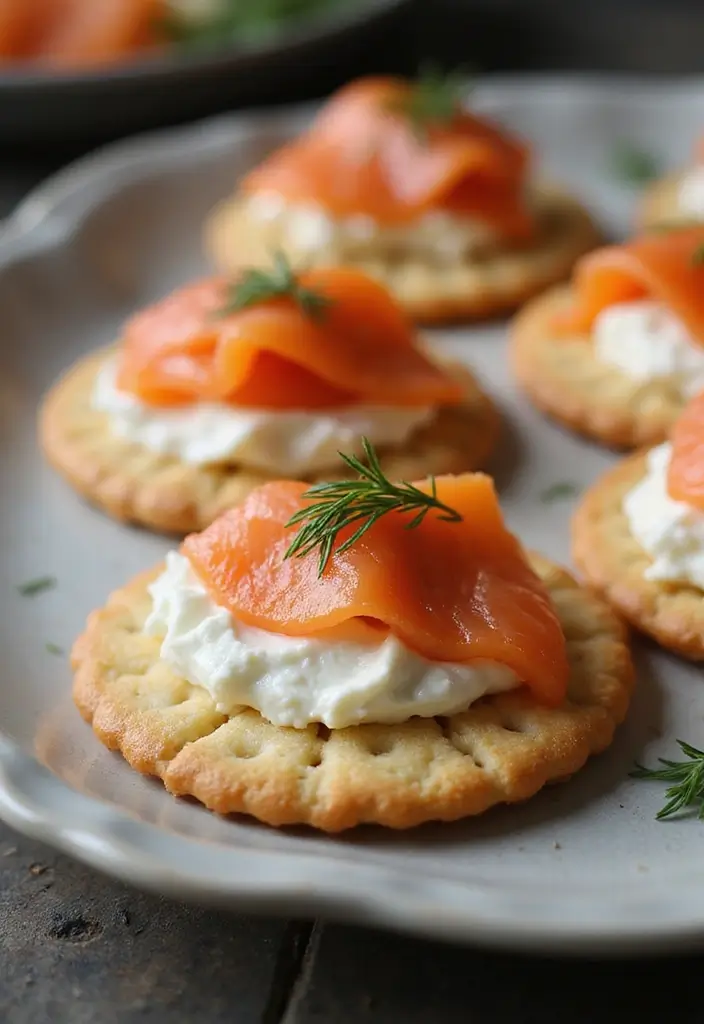 25 Late Night Snack Recipes That Are Quick and Comforting - 24. Smoked Salmon on Rice Crackers