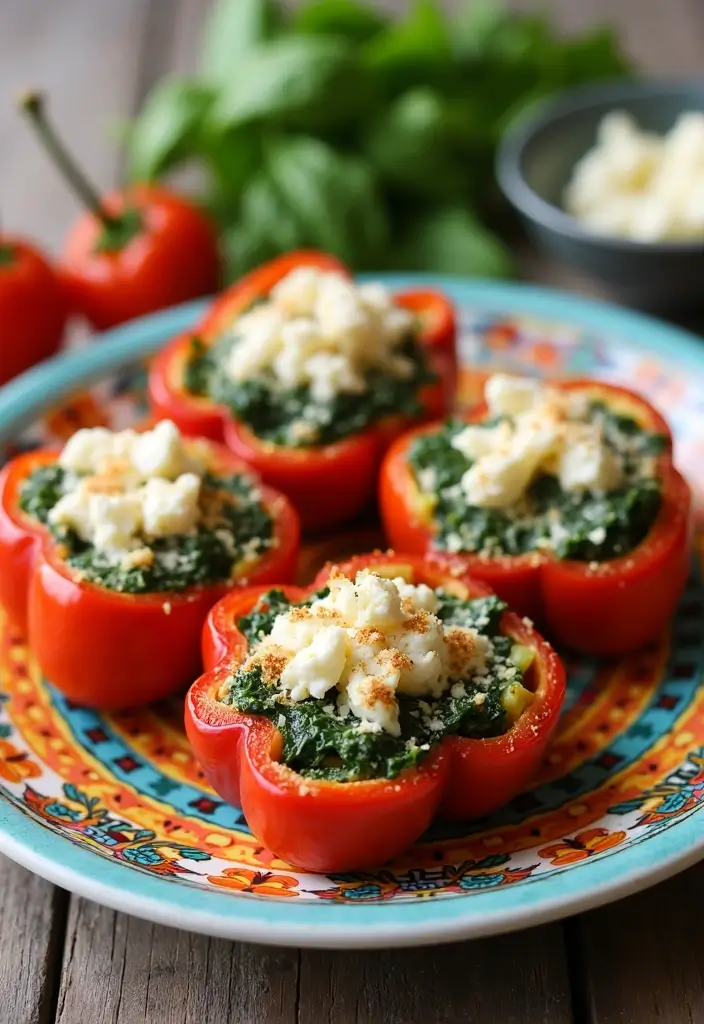 25 Late Night Snack Recipes That Are Quick and Comforting - 6. Spinach and Feta Stuffed Peppers
