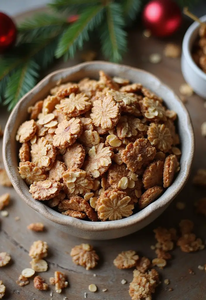 25 No Bake Christmas Snack Mix Recipes for Festive Fun 8 25 No Bake Christmas Snack Mix Recipes for Festive Fun - 2. Gingerbread Granola Mix