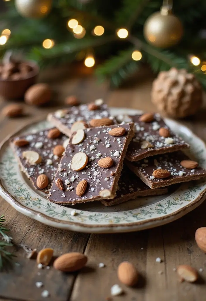 25 No Bake Christmas Snack Mix Recipes for Festive Fun 165 25 No Bake Christmas Snack Mix Recipes for Festive Fun - 25. Chocolate Coconut Almond Bark