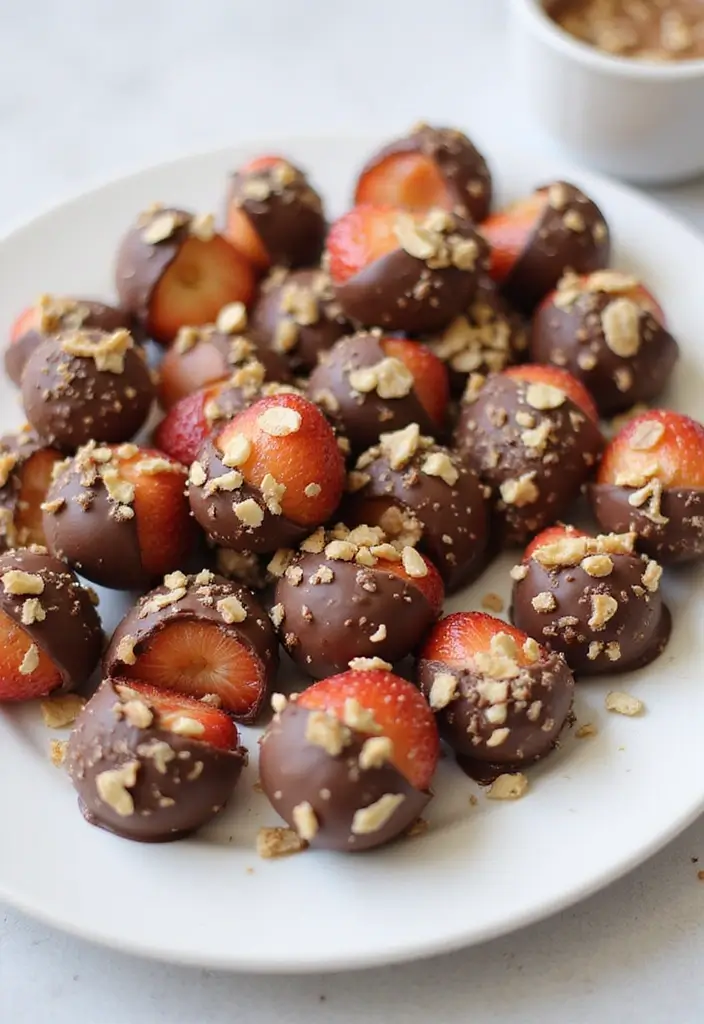 25 No Bake Snack Recipes That Take Minutes to Make 76 25 No Bake Snack Recipes That Take Minutes to Make - 12. Nutty Chocolate-Dipped Fruit