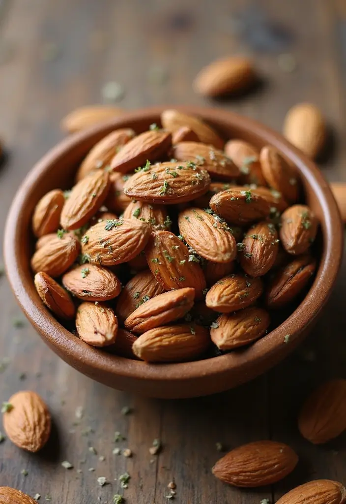 25 Protein Snack Recipes Healthy and Energizing - 11. Roasted Almonds with Herbs