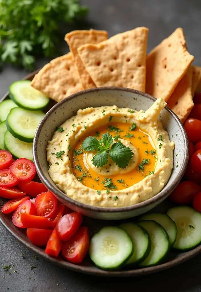 25 Protein Snack Recipes Healthy and Energizing - 13. Pita Chips with Hummus