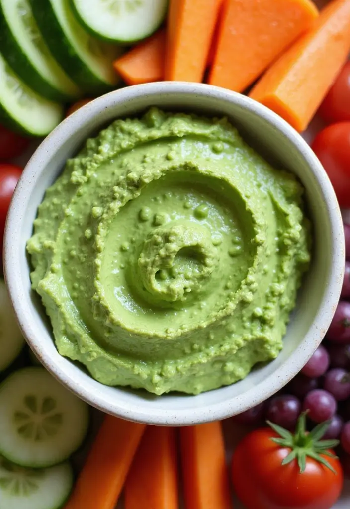 25 Protein Snack Recipes Healthy and Energizing - 14. Green Pea Protein Dip