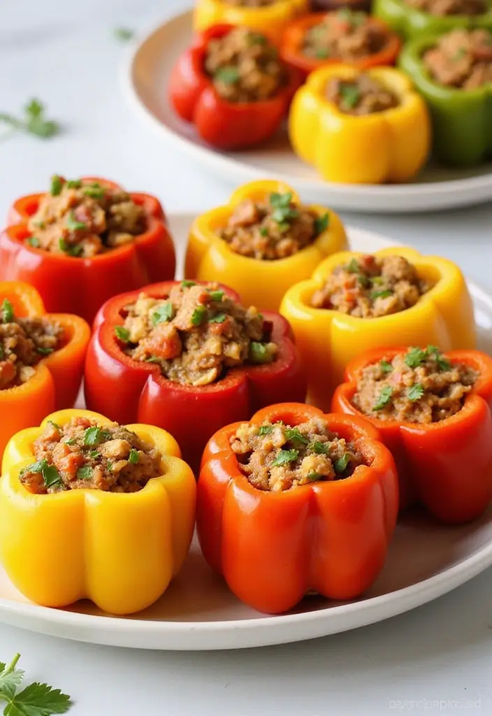 25 Protein Snack Recipes Healthy and Energizing - 20. Spinach and Feta Stuffed Peppers