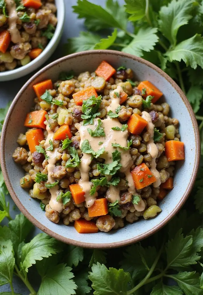 25 Protein Snack Recipes Healthy and Energizing - 24. Lentil & Veggie Bowl