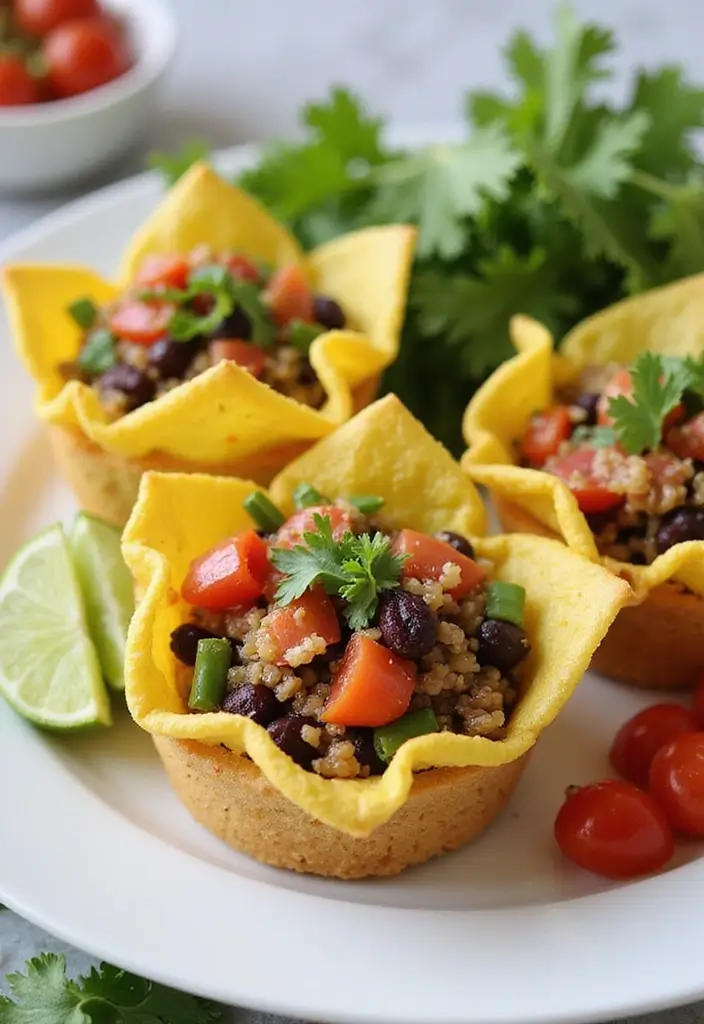 25 Protein Snack Recipes Healthy and Energizing - 4. Quinoa & Black Bean Salad Cups