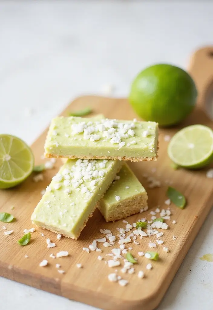 25 Protein Snack Recipes Healthy and Energizing - 7. Coconut Lime Energy Bars