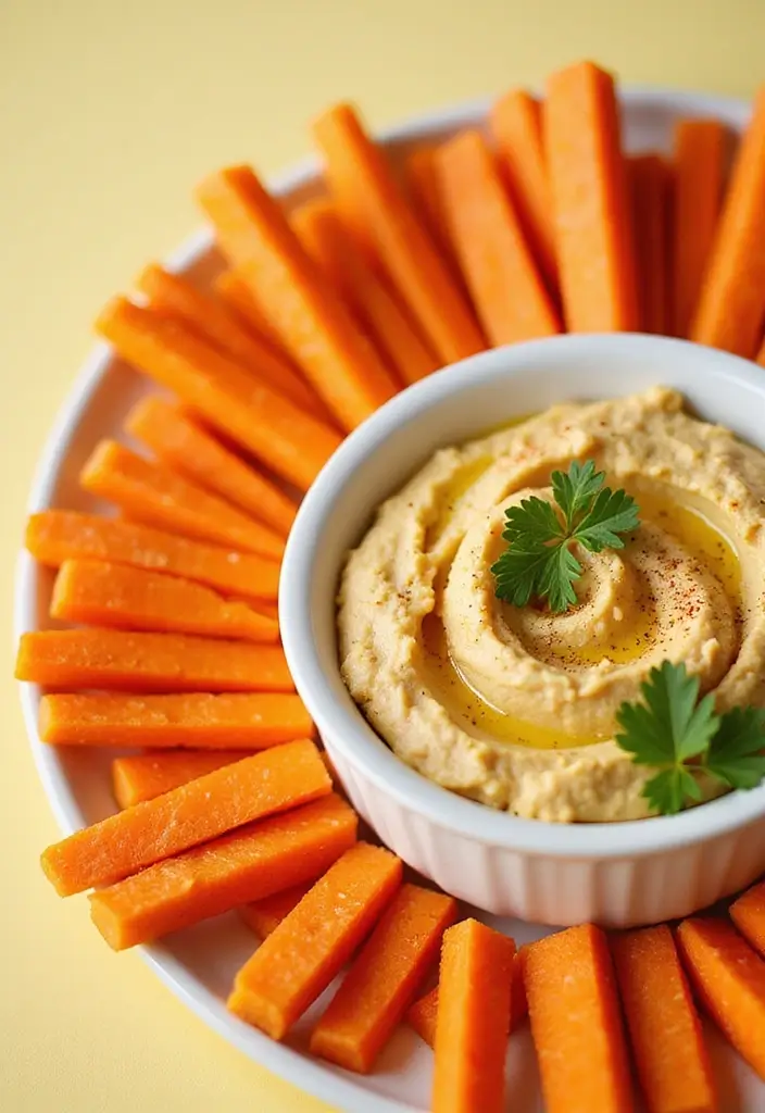 25 Quick and Easy Snack Recipes with Just 3 Ingredients 67 25 Quick and Easy Snack Recipes with Just 3 Ingredients - 11. Carrot Sticks with Hummus