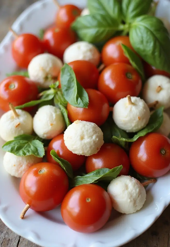 25 Quick and Easy Snack Recipes with Just 3 Ingredients 53 25 Quick and Easy Snack Recipes with Just 3 Ingredients - 9. Mini Caprese Skewers