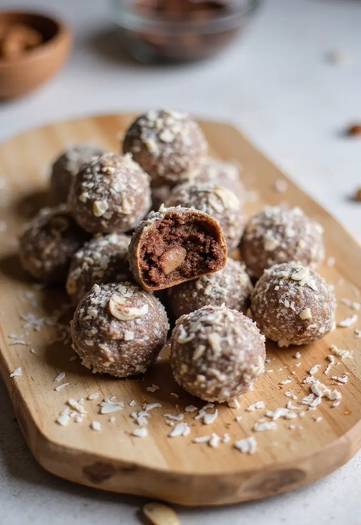 25 Quick and Easy Sweet Snack Recipes for Anytime Treats 126 25 Quick and Easy Sweet Snack Recipes for Anytime Treats - 20. Almond Joy Energy Bites