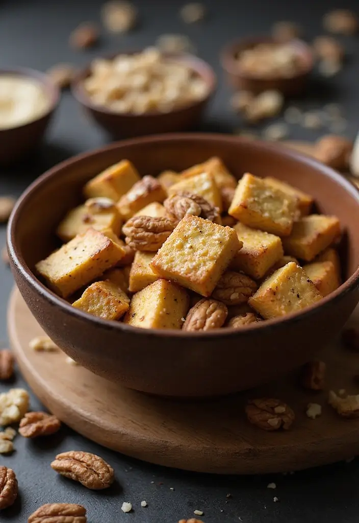 25 Savory Snack Mix Recipes for Movie Nights 85 25 Savory Snack Mix Recipes for Movie Nights - 13. Baked Tofu Snack Mix
