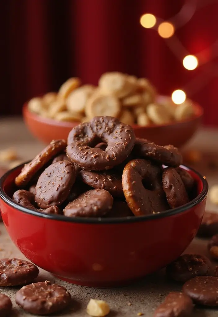 25 Savory Snack Mix Recipes for Movie Nights 155 25 Savory Snack Mix Recipes for Movie Nights - 23. Chocolate-Covered Pretzel Mix
